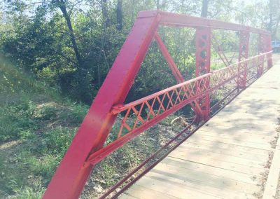 Historical red bridge Sandblasted, Powder coated and Refurbished