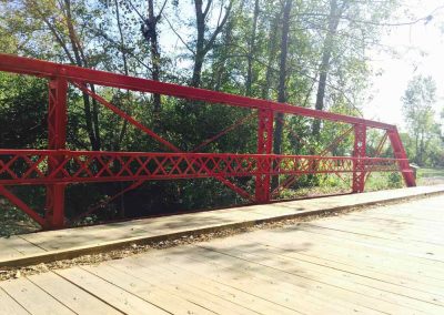 Historical red bridge Sandblasted and Powder coated